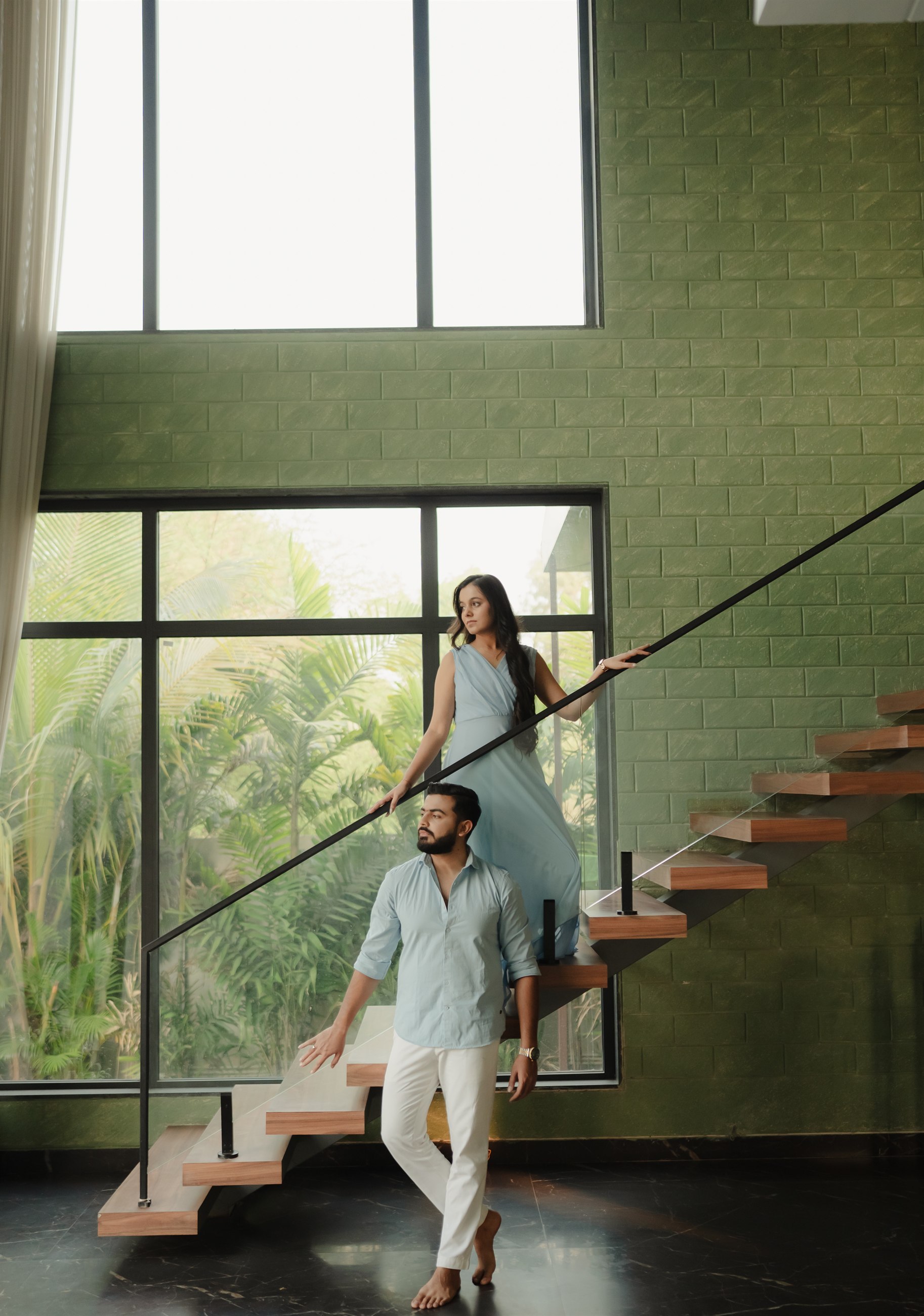 Engagement shoot — couple laughing in natural light