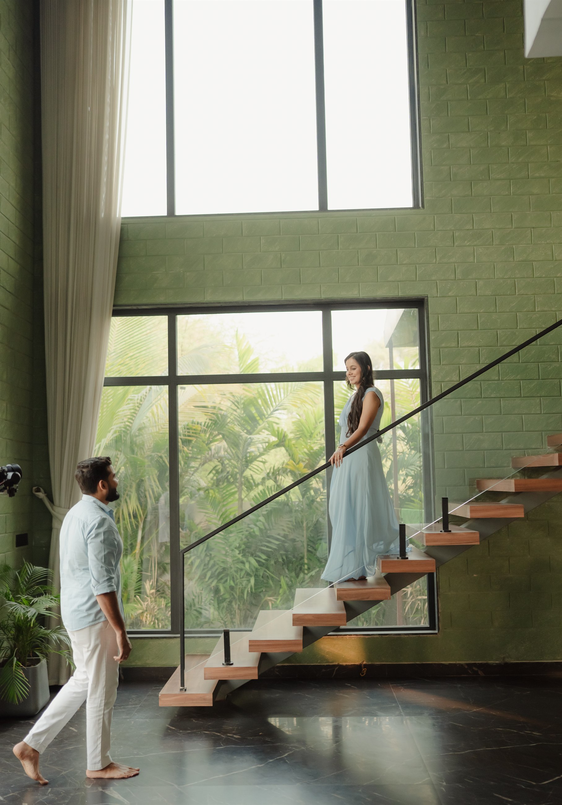 Engagement session — candid laugh